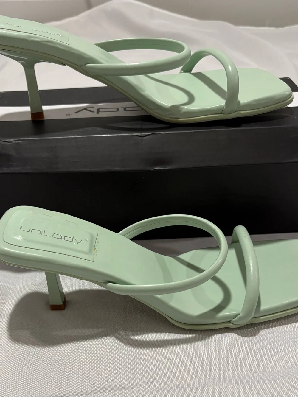 Mint Green Strappy Mid-Heel Sandals